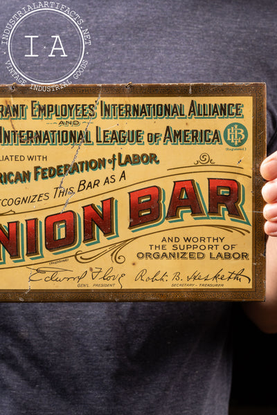 Antique Union Bar Sign