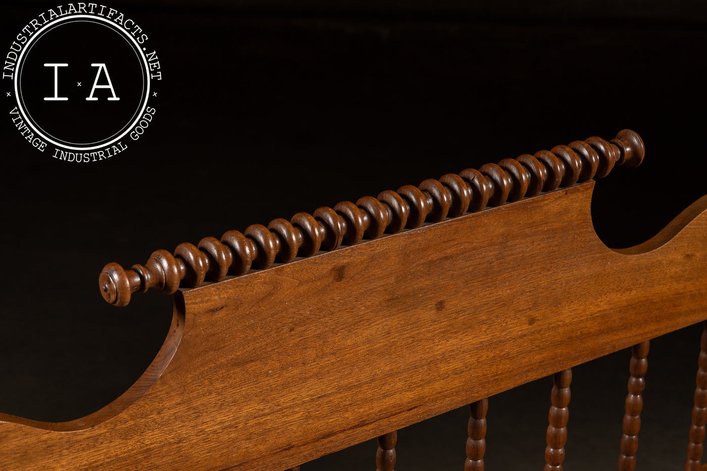 Late 19th Century Jenny Lind Style Spindle Bedframe