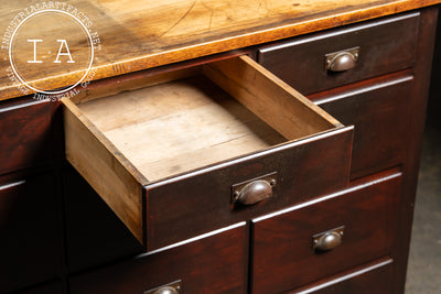 Early 20th Century Apothecary Counter with Drawers and Cupboards