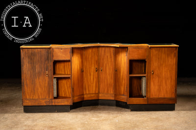 Art Deco Lighted Oak Display Counter