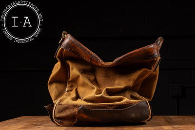 Antique Canvas and Leather Travel Bag