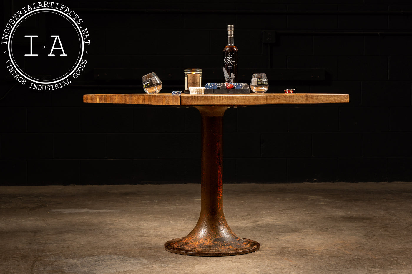 Industrial Butcher Block Bistro Table