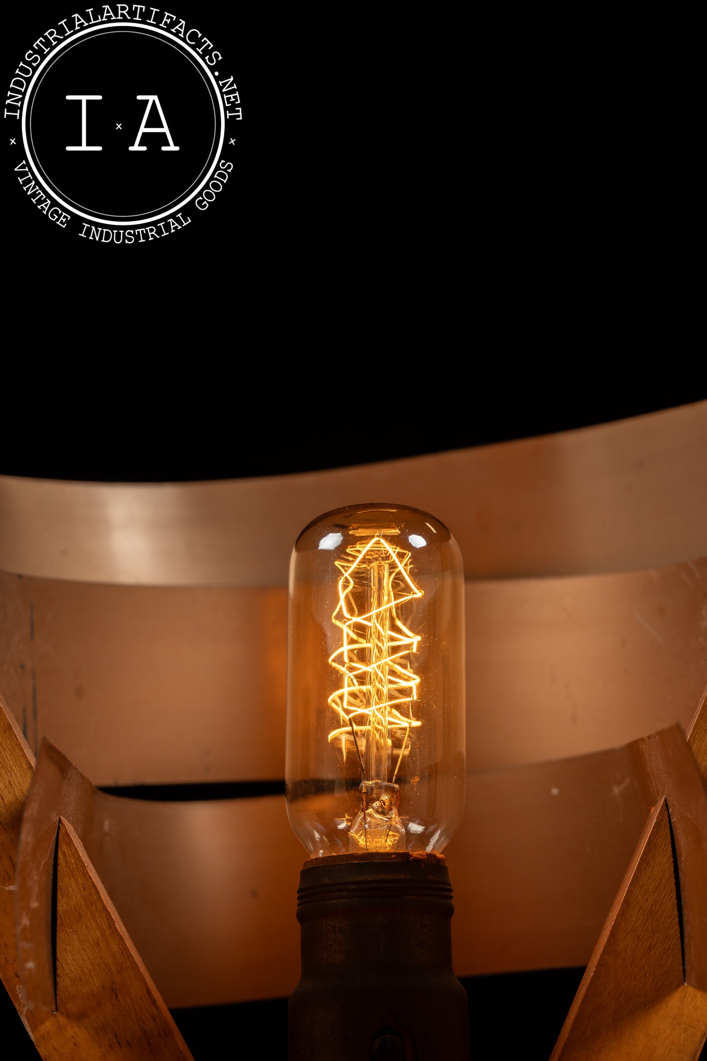 Vintage Streamline Modernist Tiered Copper Table Lamp