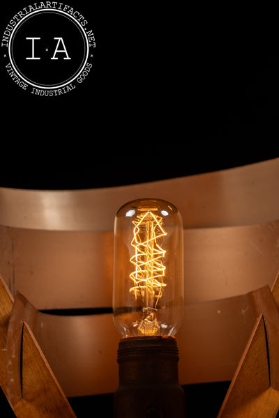 Vintage Streamline Modernist Tiered Copper Table Lamp