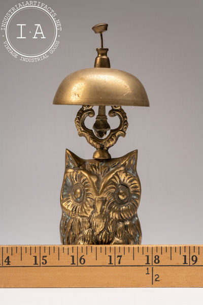 Antique Cast Brass Owl Bell