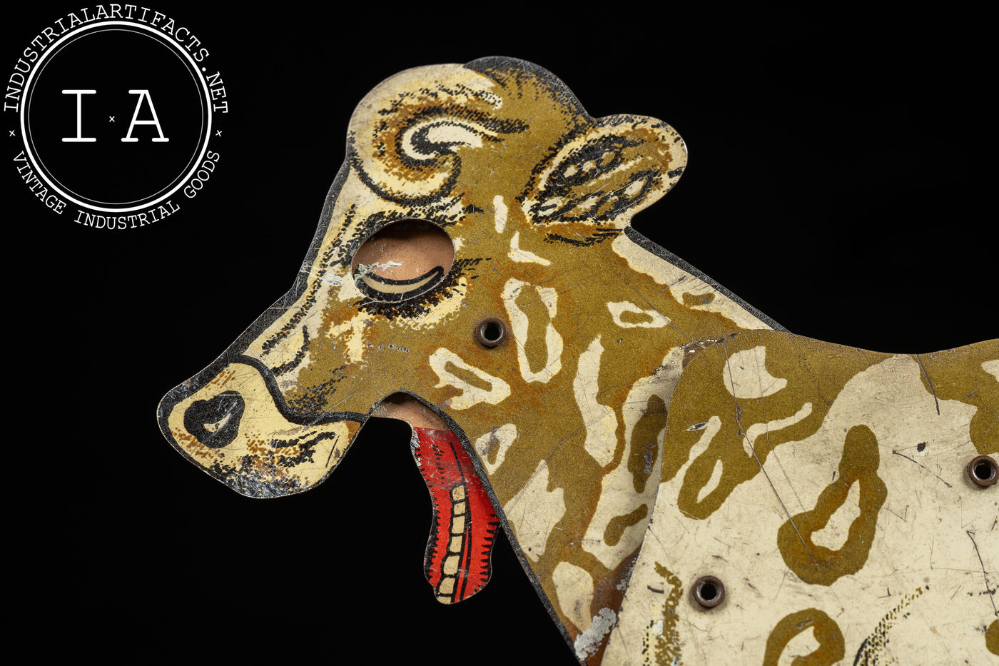Vintage Tin Litho Mechanical Mooing Cow