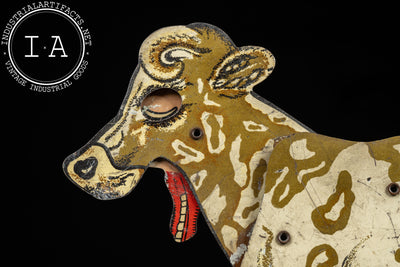 Vintage Tin Litho Mechanical Mooing Cow