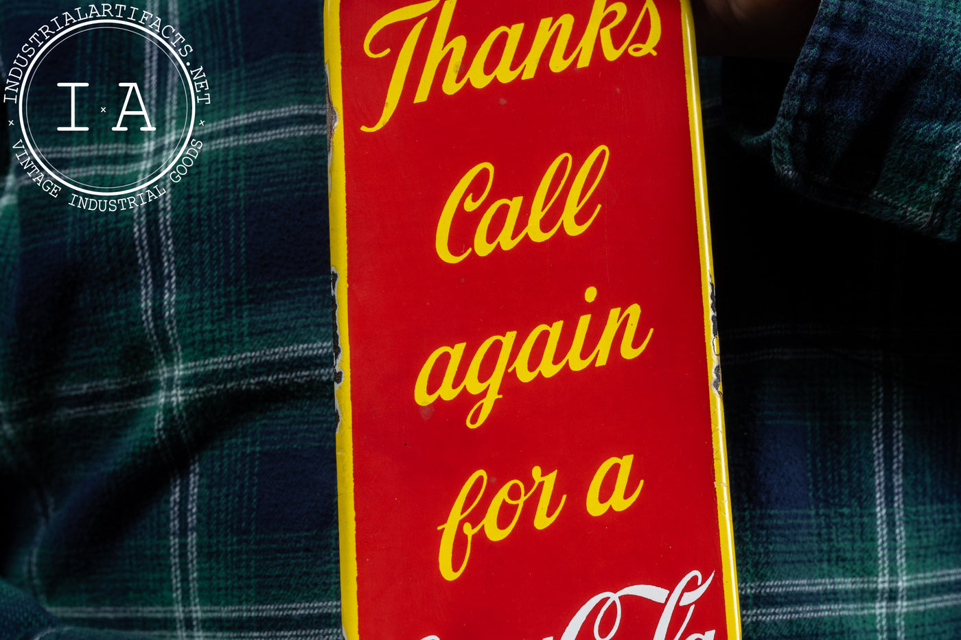 Vintage Porcelain Coca-Cola Advertising Door Plate