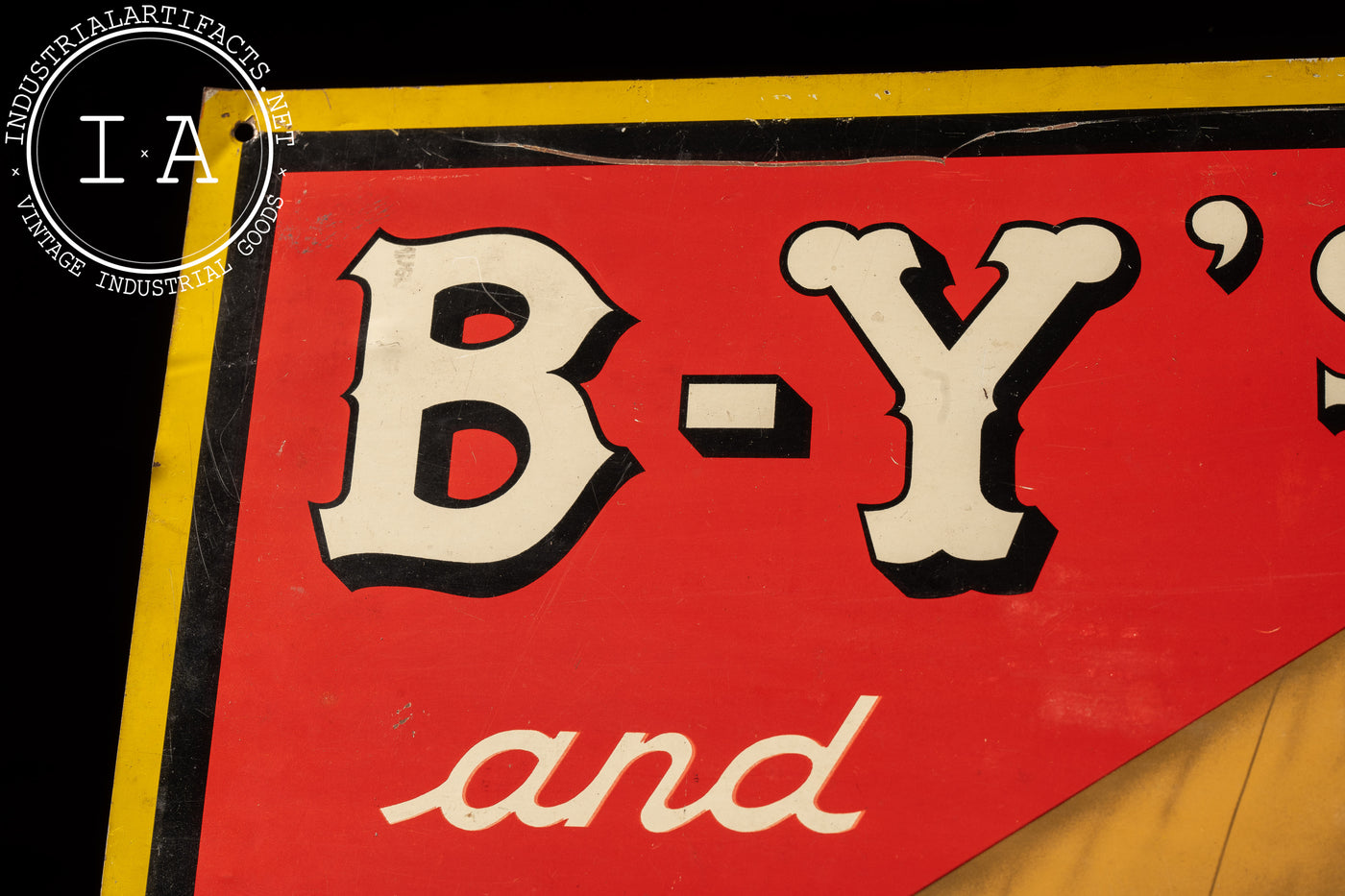 Vintage Y-B Cigars Tin Litho Advertising Sign