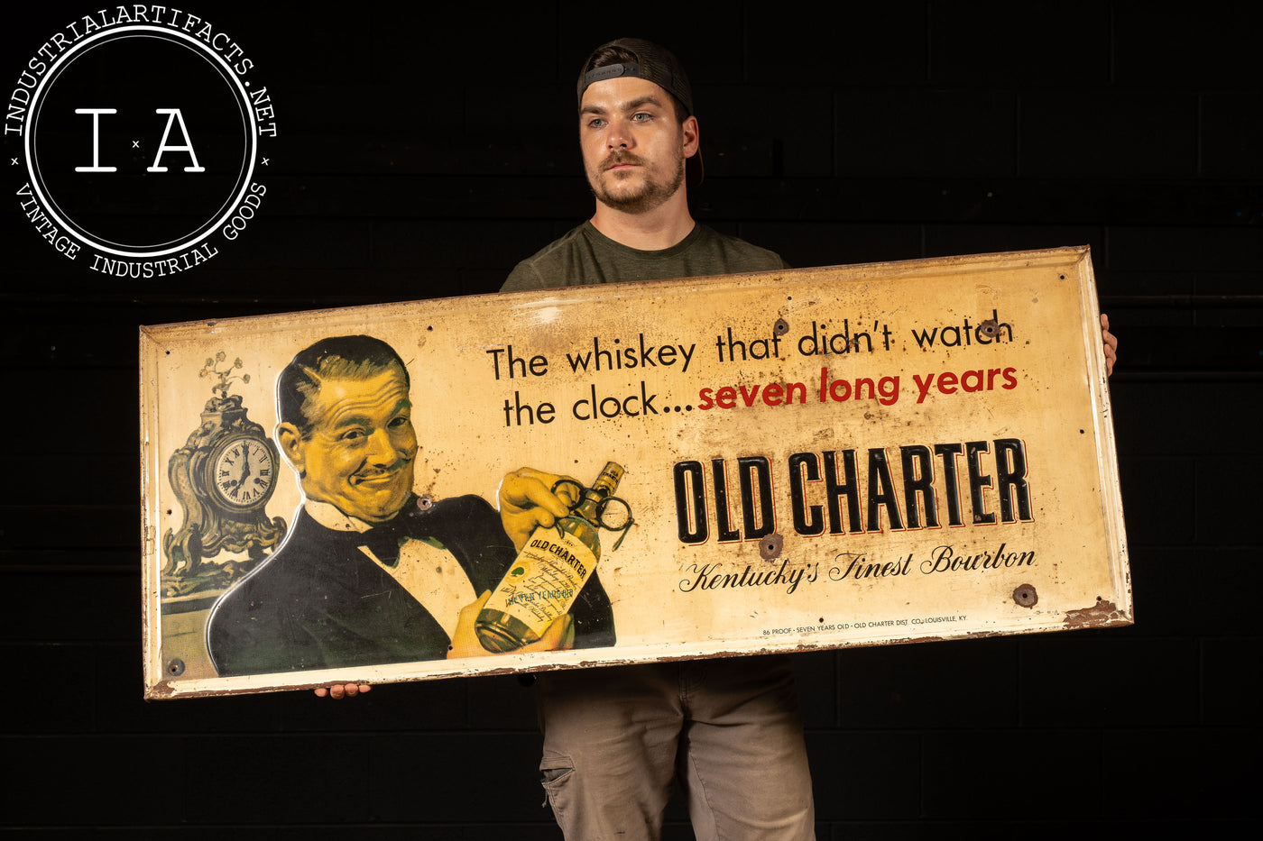 Vintage Old Charter Bourbon Advertising Sign