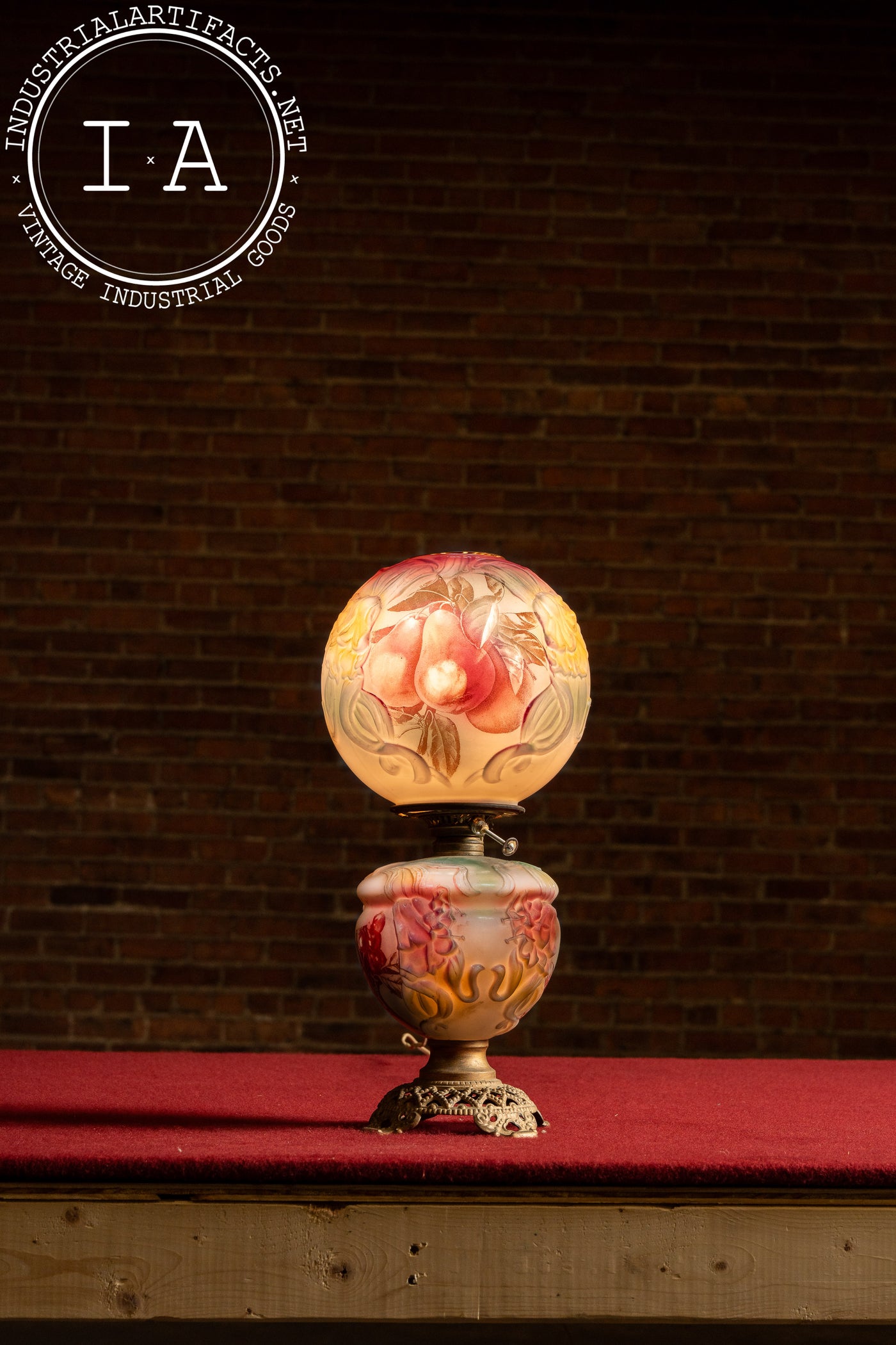 Early 20th Century Hand-Painted Gone With The Wind Parlor Lamp