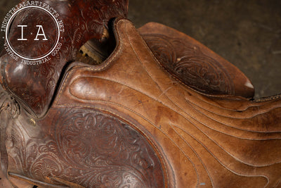 Antique Tooled Leather Horse Saddle