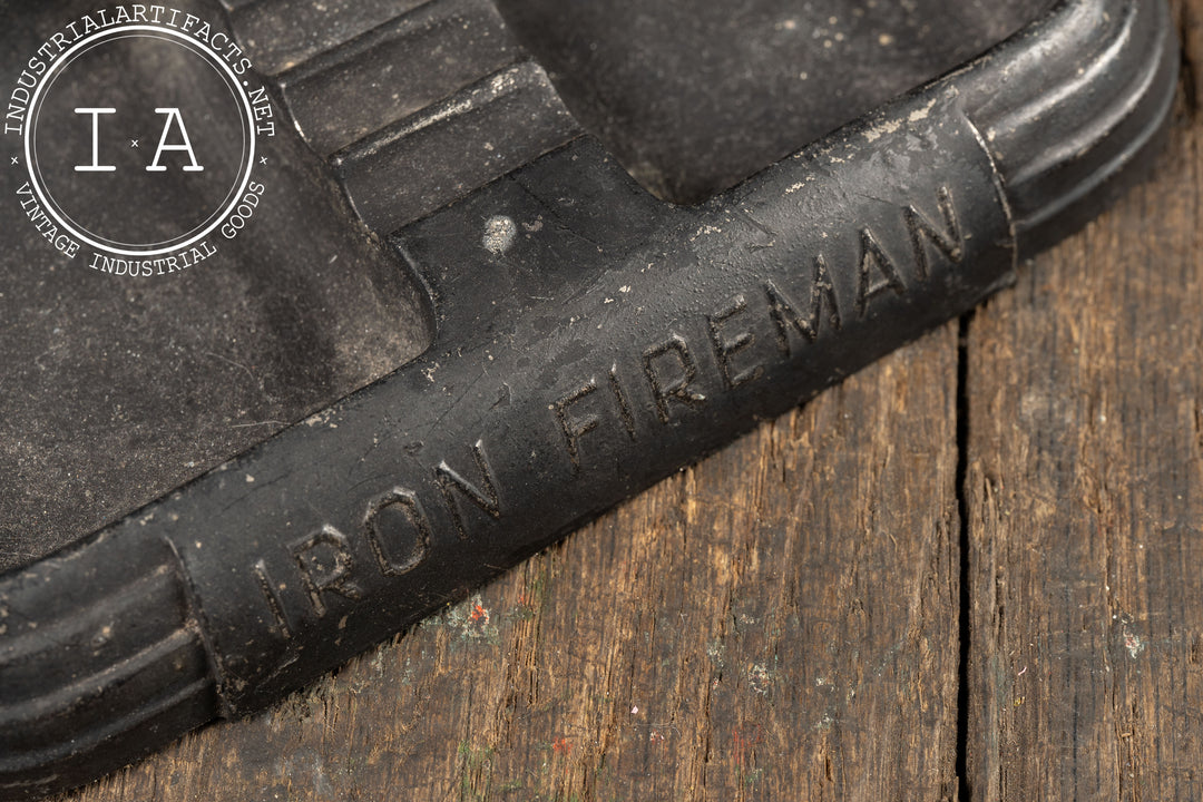 Vintage Promotional Iron Fireman Ashtray – Industrial Artifacts