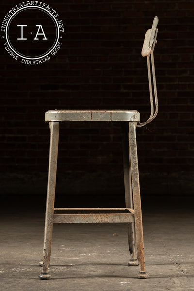 Vintage Industrial Steel Shop Stool