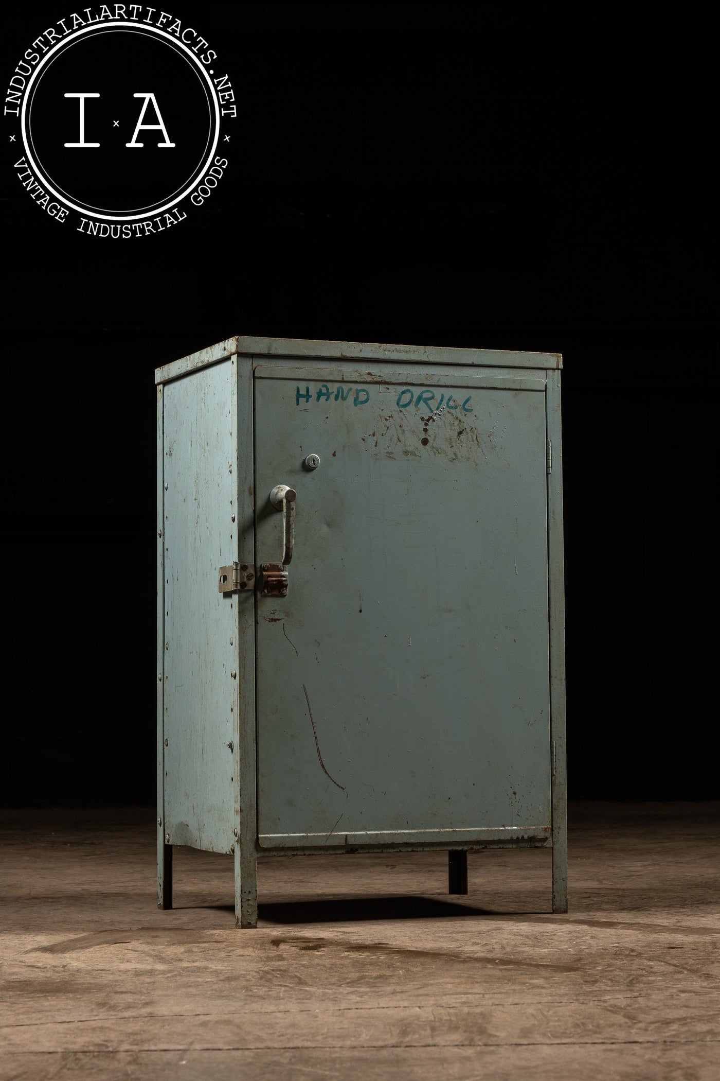 Vintage Industrial Steel Drill Storage Locker