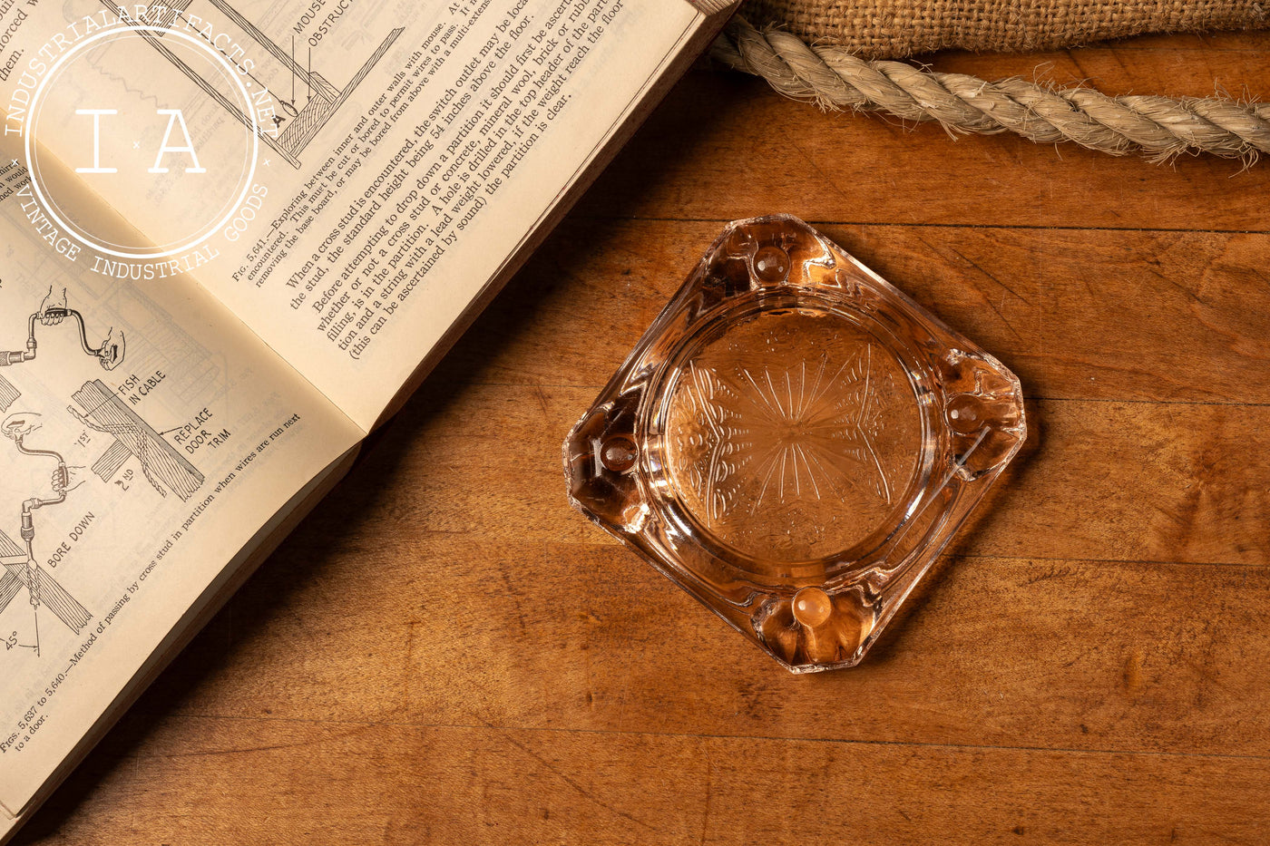 Pink Depression Glass Ashtray