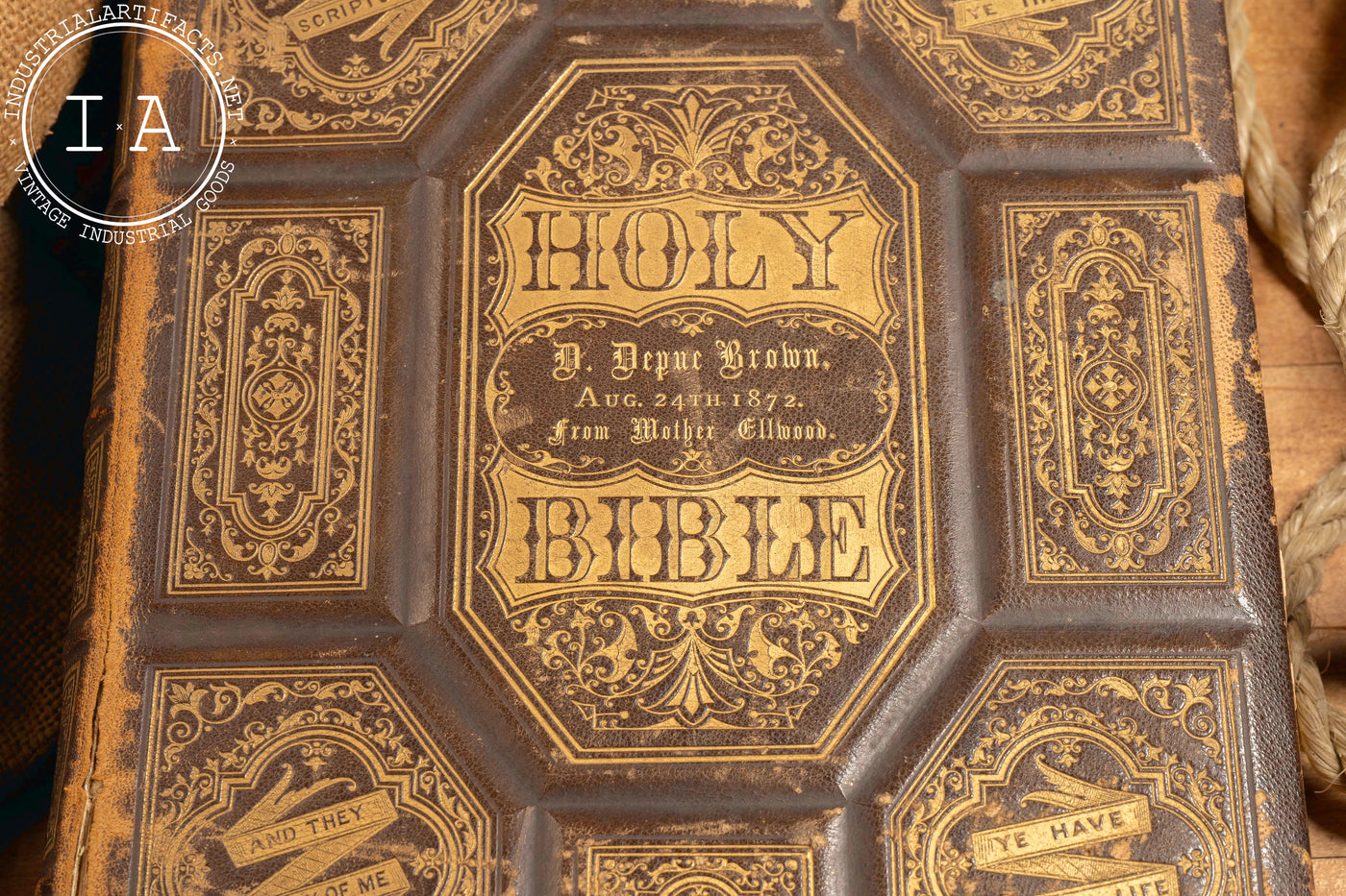 Late 19th Century Ellwood Family Bible - DeKalb, IL