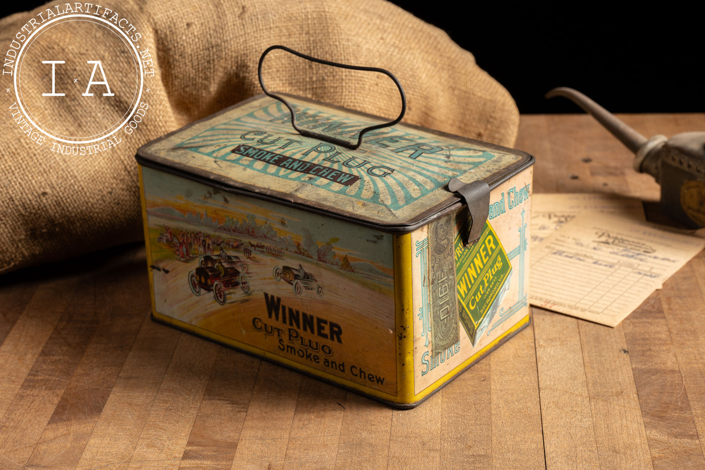 Early 20th Century Winner Cut Plug Tobacco Box