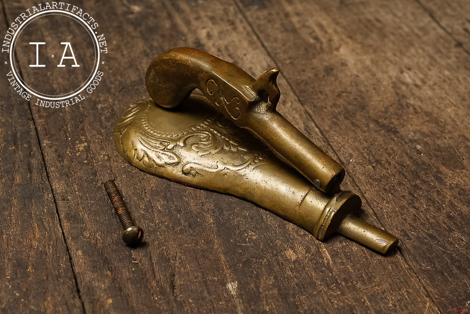 Antique Brass Pistol Door Knocker