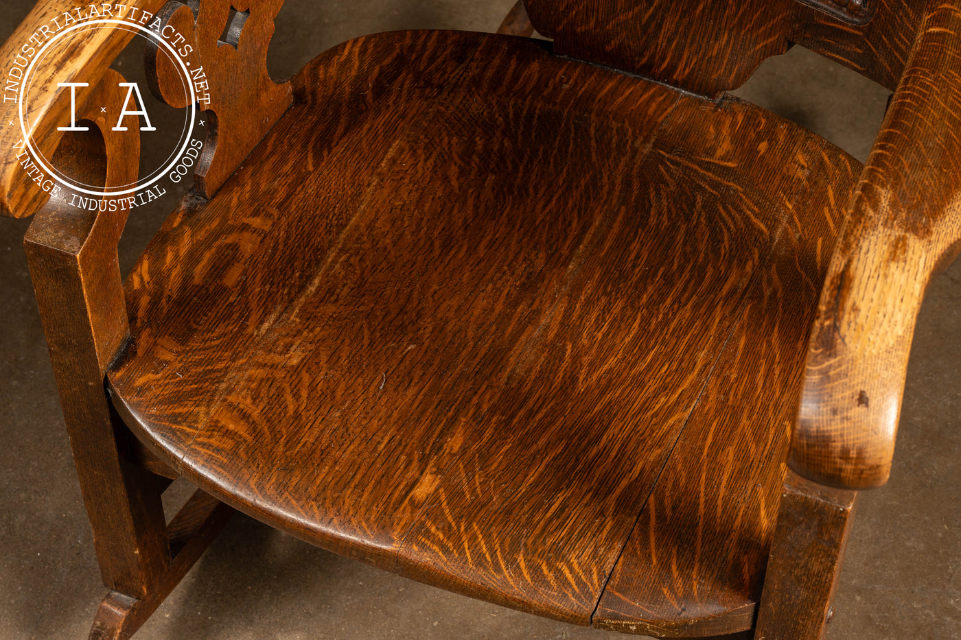 Early 20th Century Carved Oak Rocking Chair