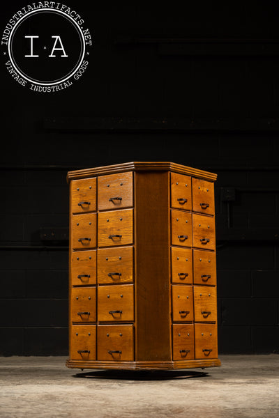 Early 20th Century Rotating Hardware Cabinet with Pull Drawers