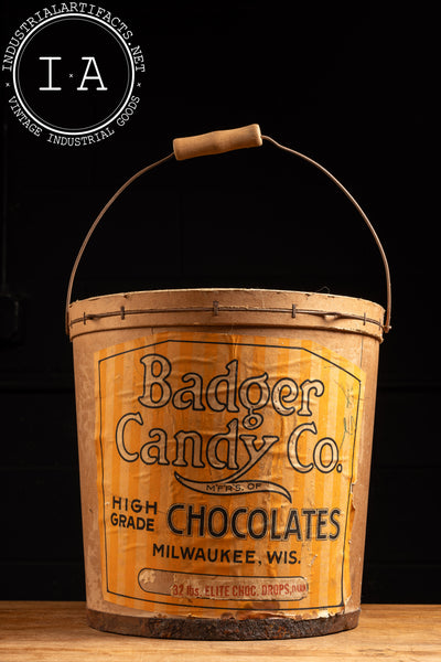 Antique Badger Chocolates Bucket