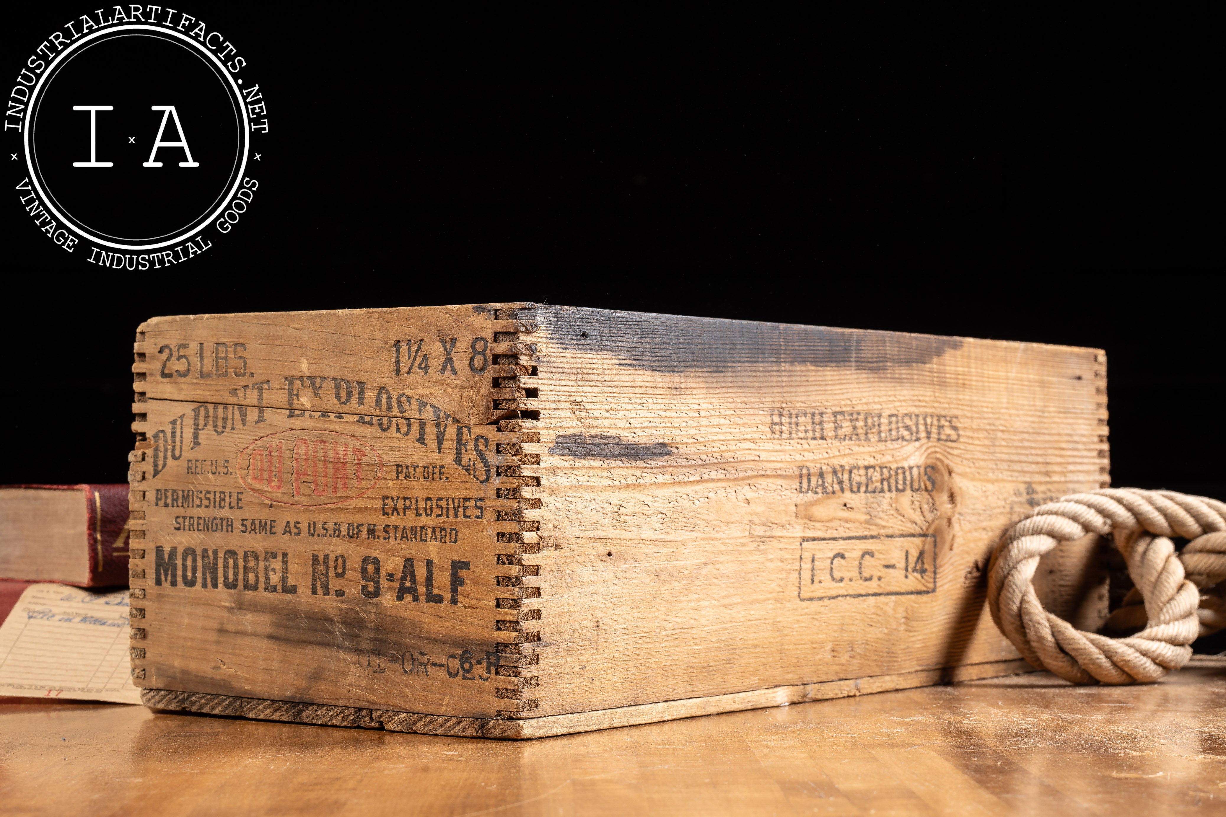 Vintage DuPont Monobel High Explosives Wooden Crate – Industrial