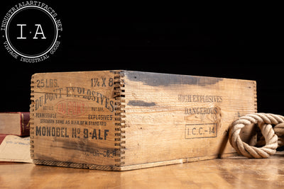 Vintage DuPont Monobel High Explosives Wooden Crate