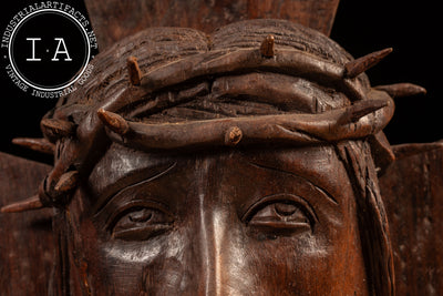 Vintage Mahogany Jesus Icon Bust