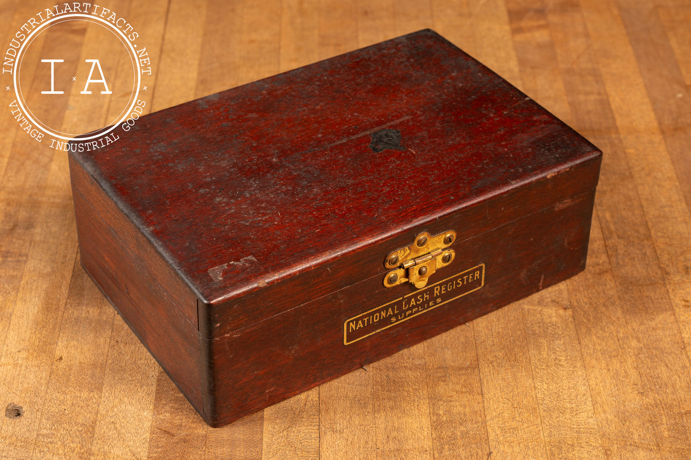 c. 1900 Mahogany National Cash Register Supplies Box