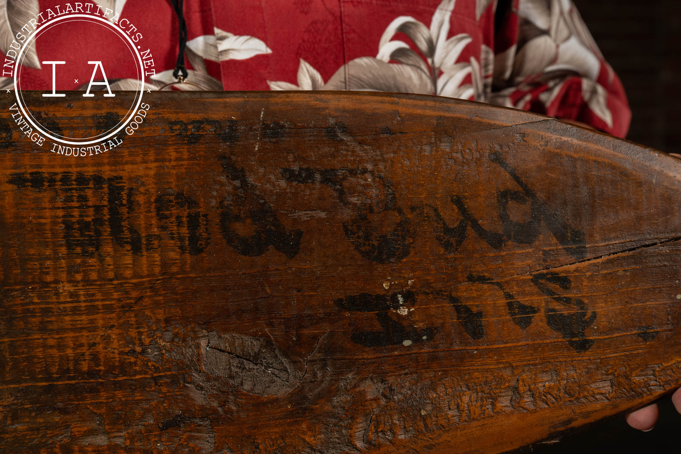 Antique Red Bud, IL Figural Hand-Painted Wooden Trade Sign