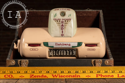 c. 1950 Salesman Sample Dahlberg Coin-Op Pillow Radio in Case