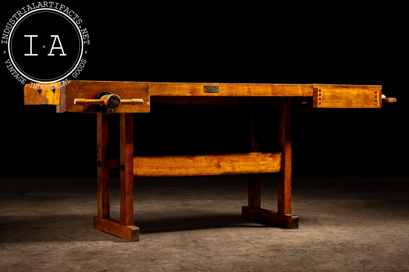 Antique Wooden Carpenters Bench by Stebbins Hardware Co.