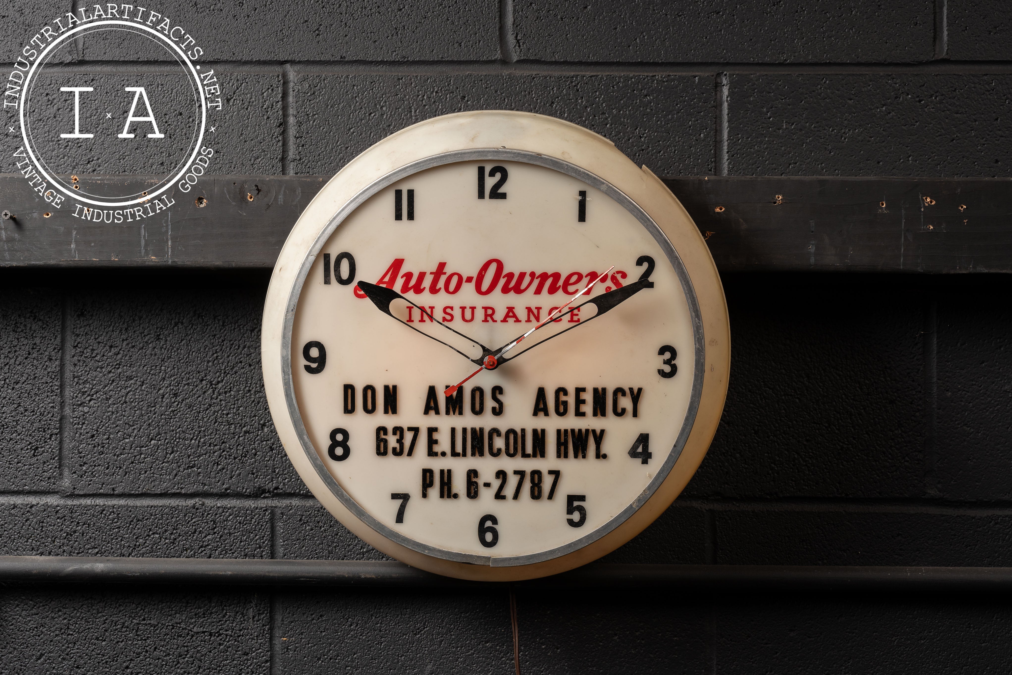 Auto Owners Insurance Personalized Clock – Industrial Artifacts