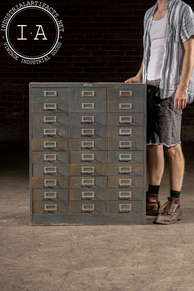 Vintage Industrial 30-Drawer Cabinet in Grey by Steelmaster