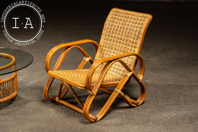 Vintage Bentwood and Rattan Furniture Set by Franco Albini