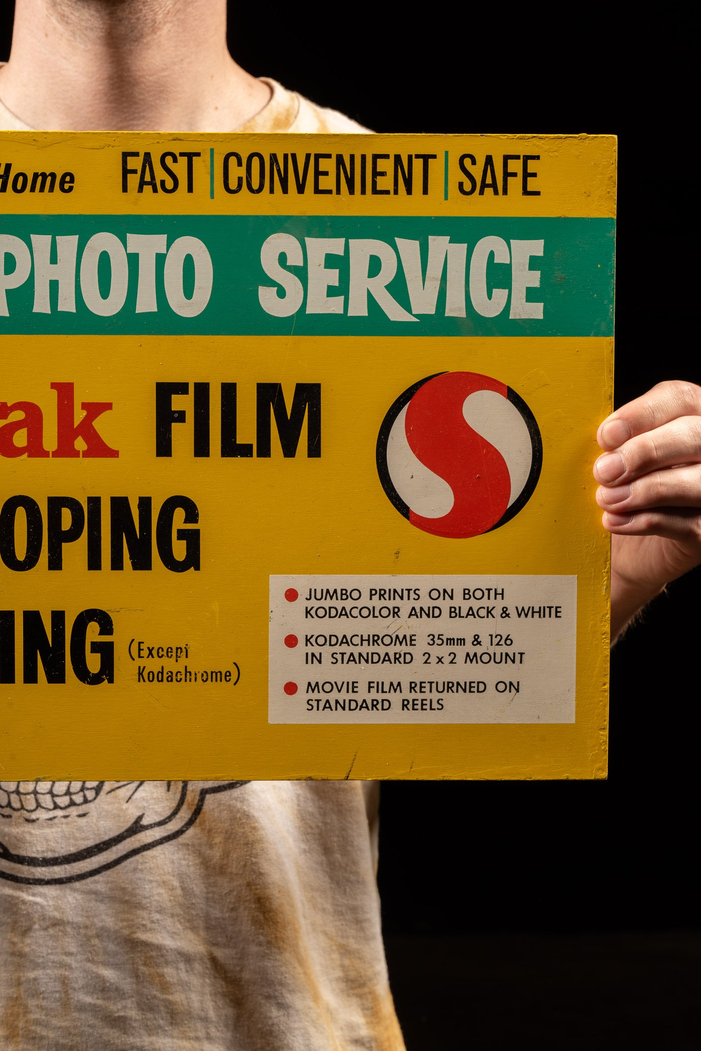 Vintage Double-Sided Safeway Kodak Film Developing Sign