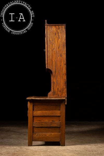 Early Oak Farmhouse Kitchen Hutch