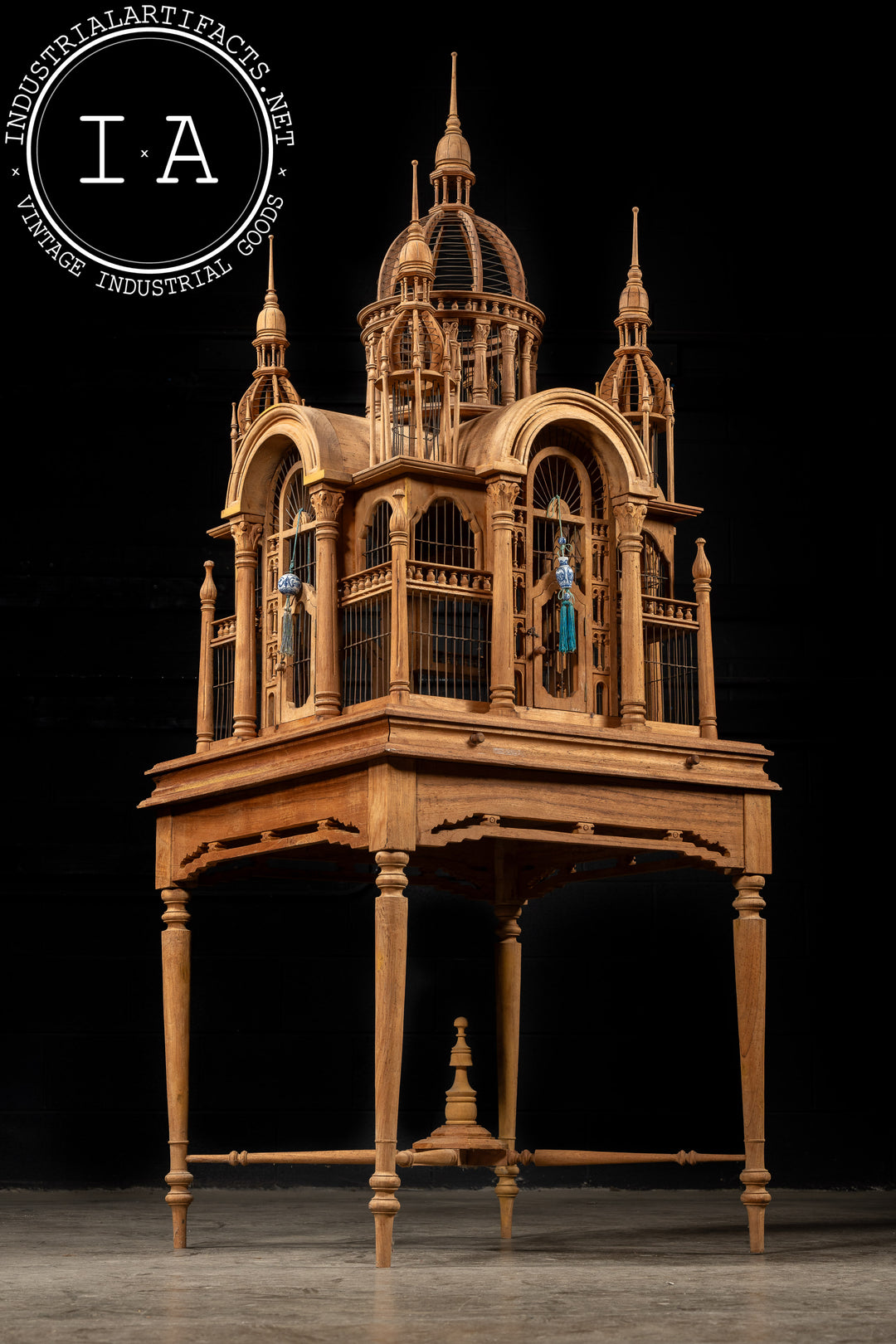 Antique Sacré-Cœur Basilica Bird Cage on Table – Industrial Artifacts
