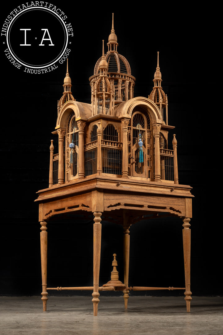 Antique Sacré-Cœur Basilica Bird Cage on Table – Industrial Artifacts