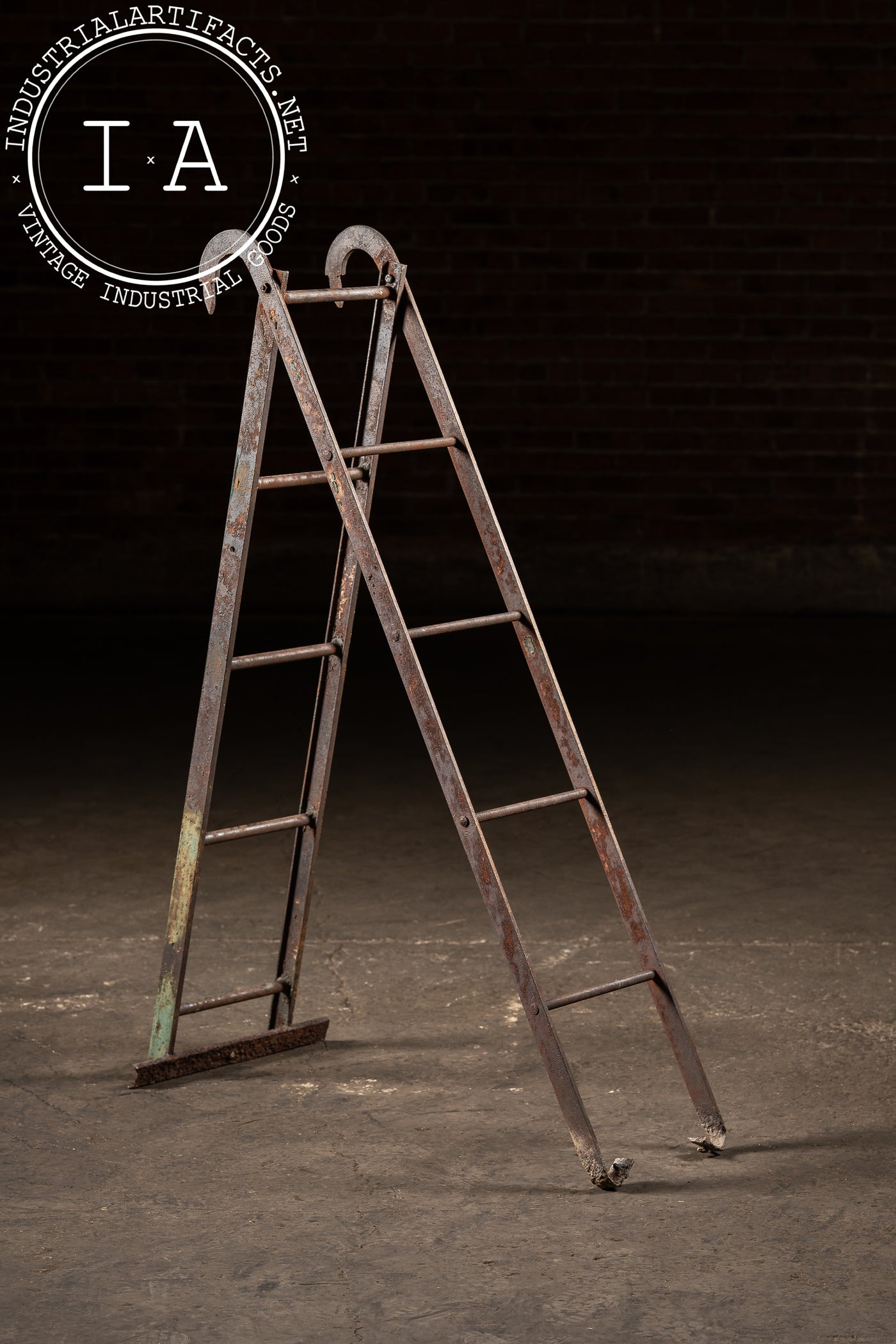 Antique Industrial Steel Folding Ladder
