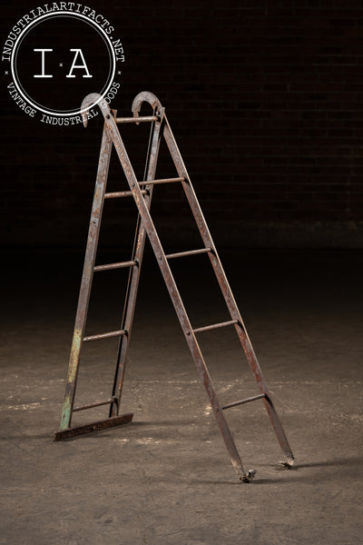 Antique Industrial Steel Folding Ladder