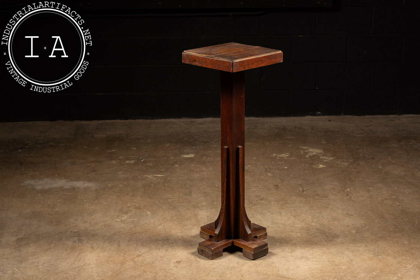 Antique Mission Style Wooden Pedestal