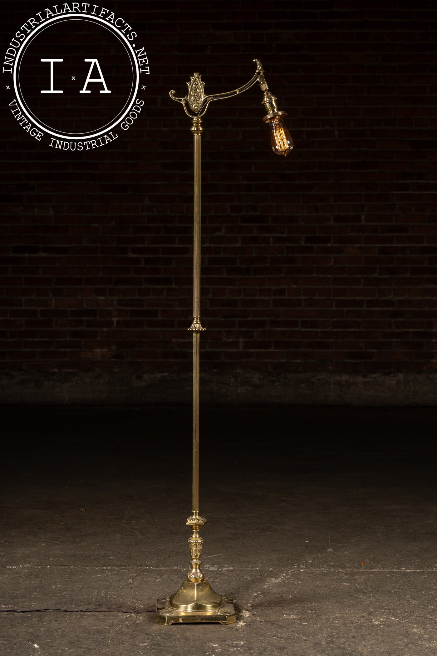 Antique Brass Bridge Arm Floor Lamp