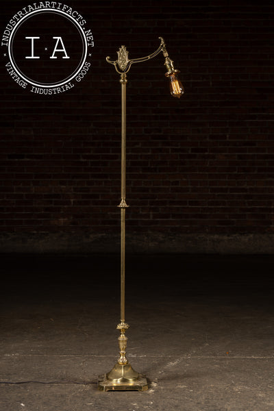 Antique Brass Bridge Arm Floor Lamp