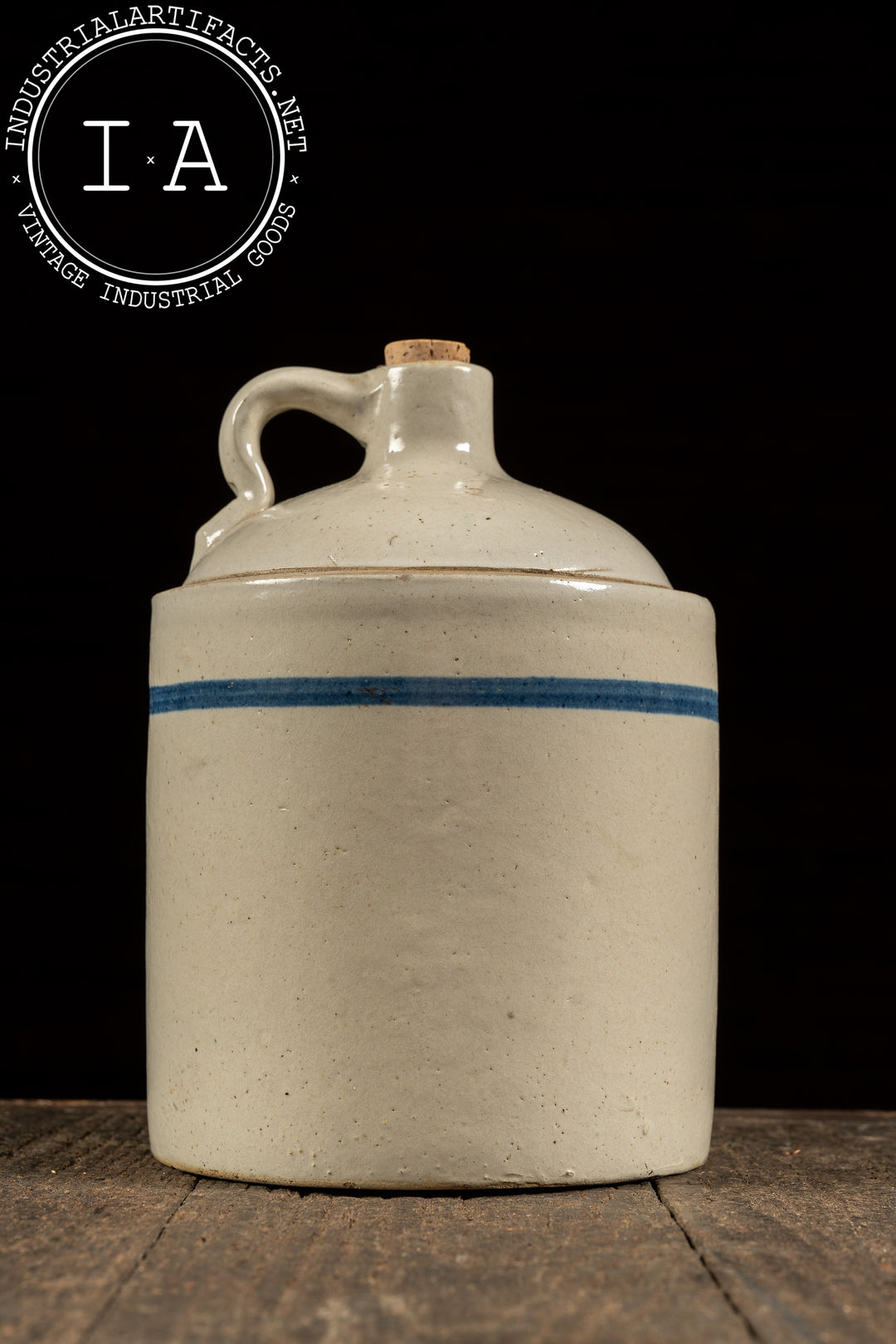 ・Stoneware・1962年-1969年・２４cm・Ｂ＆Ｇ．ＲＣ・ Early 20th Century 1-Gal. Stoneware Crock by Blue Band