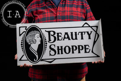 Antique Double-Sided Porcelain Beauty Shoppe Sign