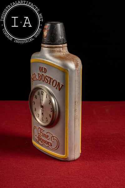 Vintage Old Mr. Boston Figural Bottle Advertising Clock