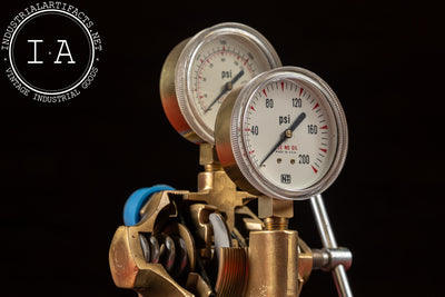 Vintage Brass Torch Gauge Demonstrator with Dual Gauges by NCG