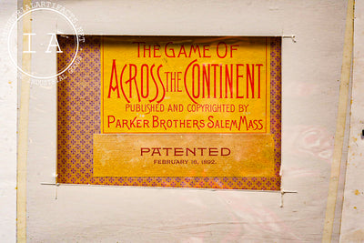 Late 19th Century "Across the Continent" Game Board by Parker Bros.